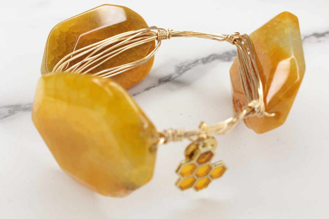 Golden Honey Druzy Bracelet |  CPNS Boutique