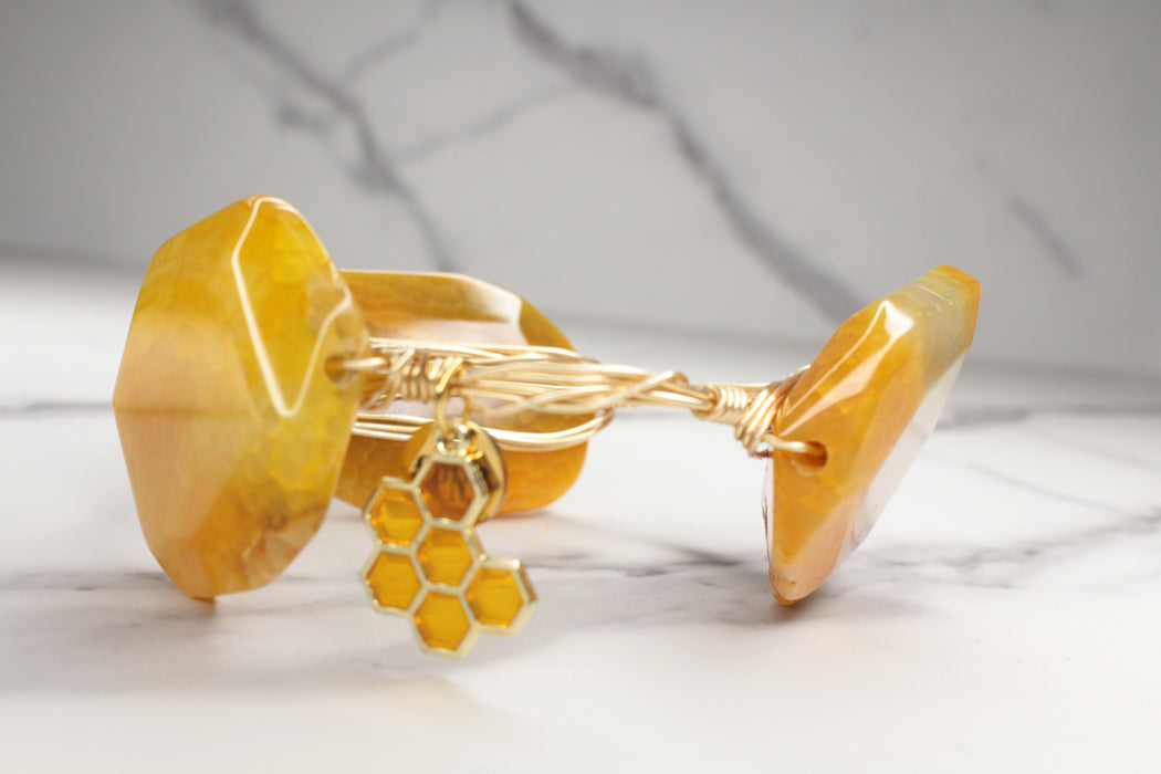 Golden Honey Druzy Bracelet |  CPNS Boutique