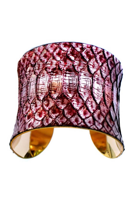 Red Snakeskin Gold Lined Cuff - by UNEARTHED